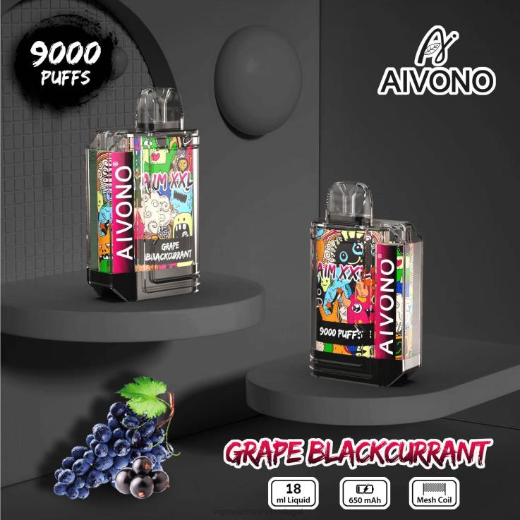 Vape Portugal - Aivono AIM XXL Adesivo de boca 9000 transparente groselha preta DD0P856