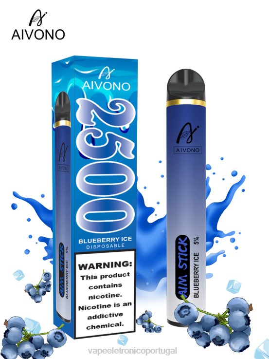 Vape Descartavel - Aivono AIM STICK 2500 gelo de mirtilo DD0P8152