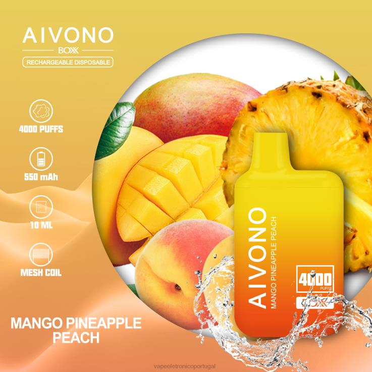 Vape Eletronico - Aivono AIM BOXX 4000 manga abacaxi pêssego DD0P8219