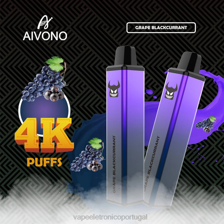 Vape Eletronico - Aivono AIM FREAK 4000 groselha preta DD0P8259
