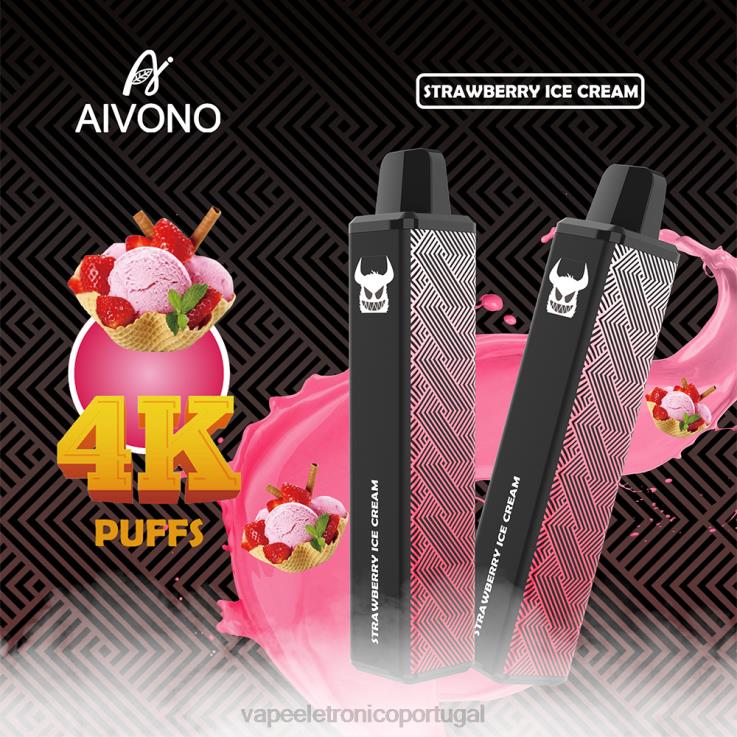 Vape Recarregável - Aivono AIM FREAK 4000 sorvete de morango DD0P8263