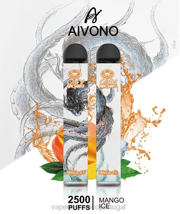 Vape Recarregável - Aivono AIM SNAKE 2500 gelo de manga DD0P8313