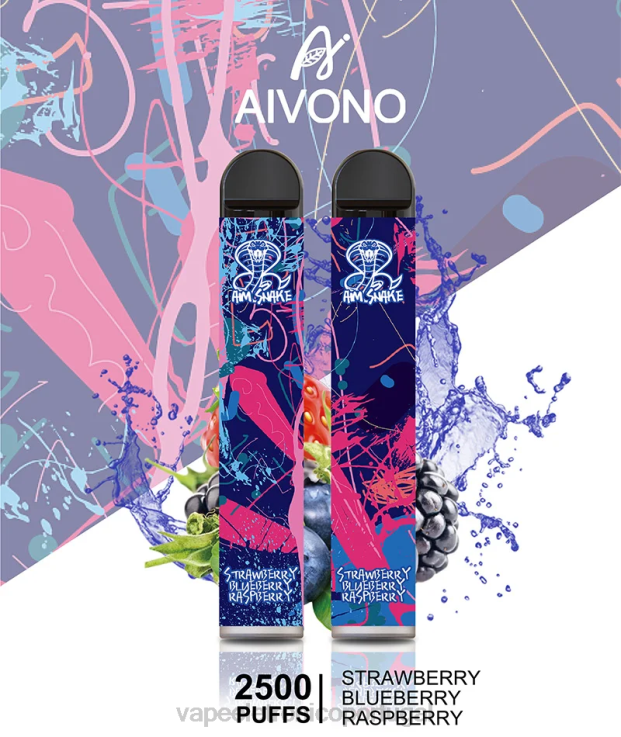 Vape Recarregável - Aivono AIM SNAKE 2500 morango mirtilo framboesa DD0P8318