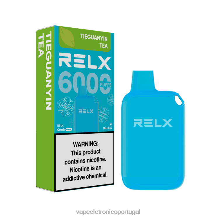 Vape Descartavel - RELX Crush Pocket 6000 gelado chá tieguanyin 88V2Z22