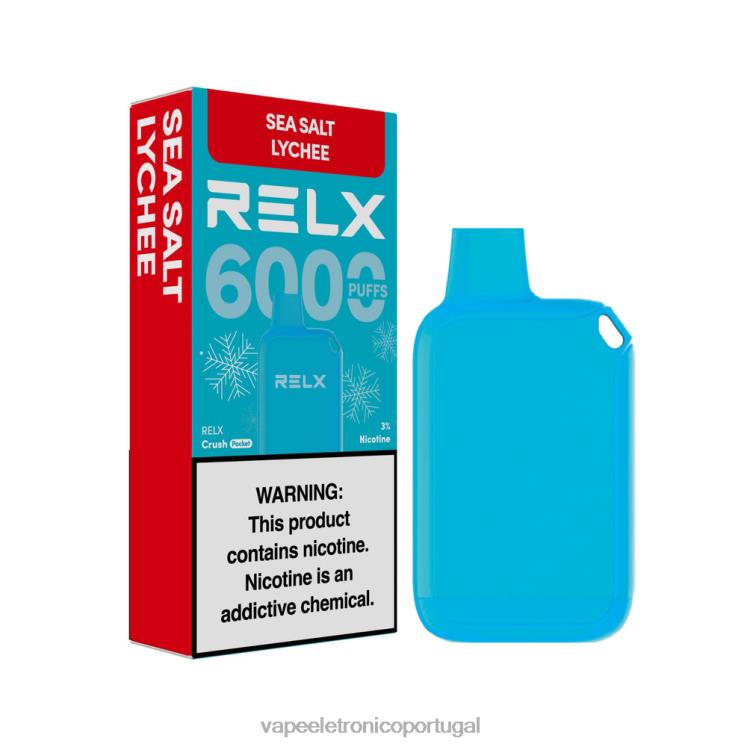 Vape Eletronico - RELX Crush Pocket 6000 gelado lichia sal marinho 88V2Z14
