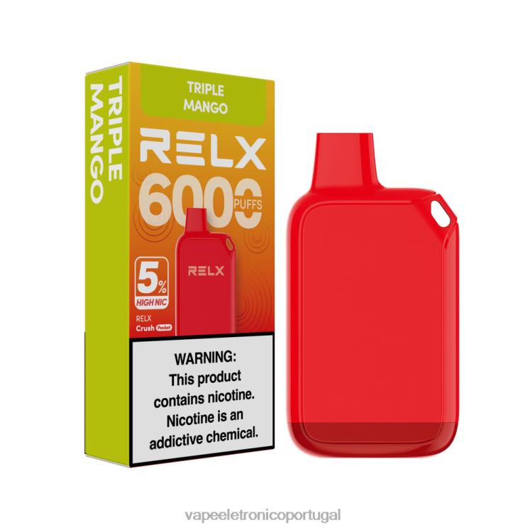 Vape Portugal - RELX Crush Pocket 6000 5% de alta frequência manga tripla 88V2Z26