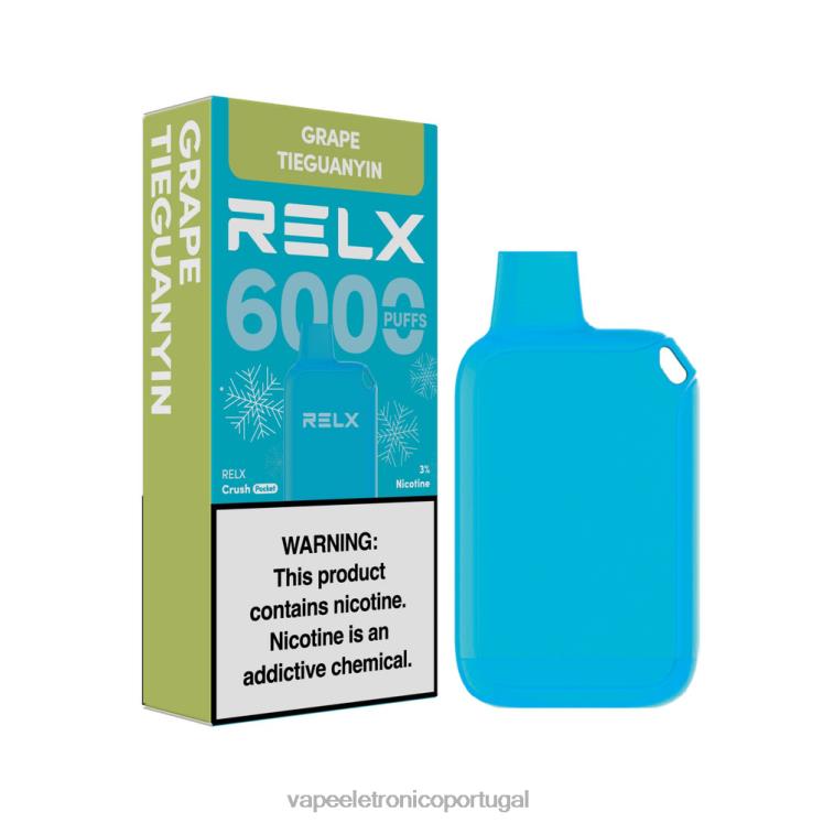 Vape Recarregável - RELX Crush Pocket 6000 gelado tieguanyin de uva 88V2Z18